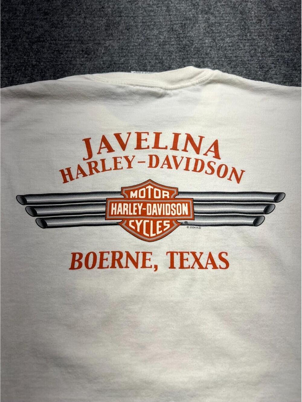 Harley-Davidson Mens XL T-Shirt Vintage Logo on front Javelina Boerne TX on back - Picture 4 of 8
